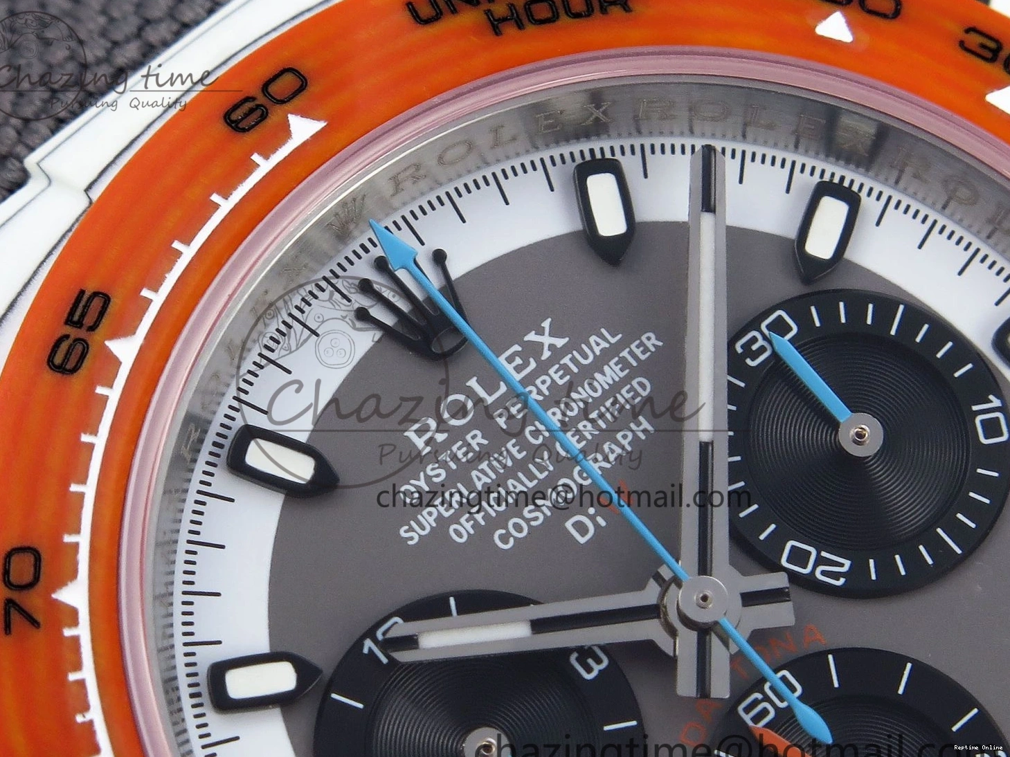 0516 Daytona DIW White Carbon Case DIWF Edition Gray White Dial Orange Bezel on Gray Nylon Strap A HighQuality 1844